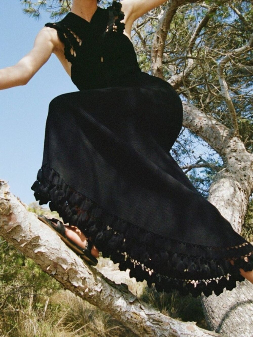 NWOT ULLA JOHNSON Fiora Midi Dress in Noir L $790